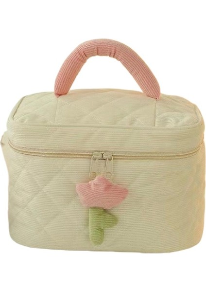 Mkjınmeı Cacaobüyük Kozmetik Çantası Kadife Sevimli Kozmetik Çantası Üst Düzey Sevimli Makyaj Çantası Taşınabilir Büyük Kapasiteli Kozmetik Saklama Çantası (Yurt Dışından)