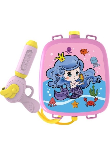Mkjınmeı 2500ML Çocuk Sırt Çantası ve Su Tabancası Oyuncaklar - Pembe (Yurt Dışından)