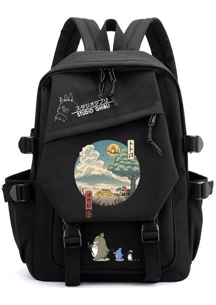 Ghibli Totoro Anime Cosplay Öğrenci Okul Çantası Sırt Çantası Çizgi Film Sırt Çantası Dizüstü Bilgisayar Seyahat Sırt Çantası (Yurt Dışından)