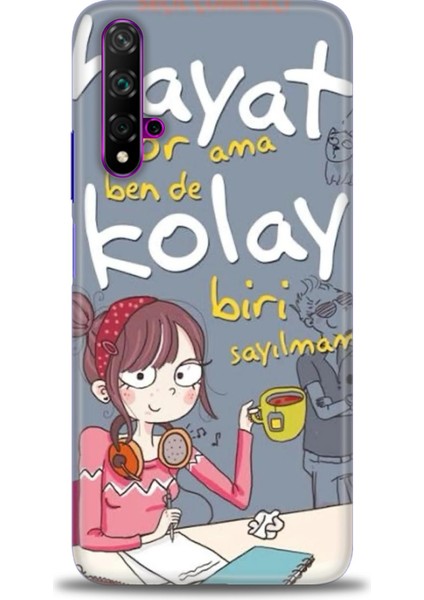 Huawei Nova 5t Kılıf Hd Baskılı Kılıf + Seramik Tam Kaplayan Ekran Koruyucu 163