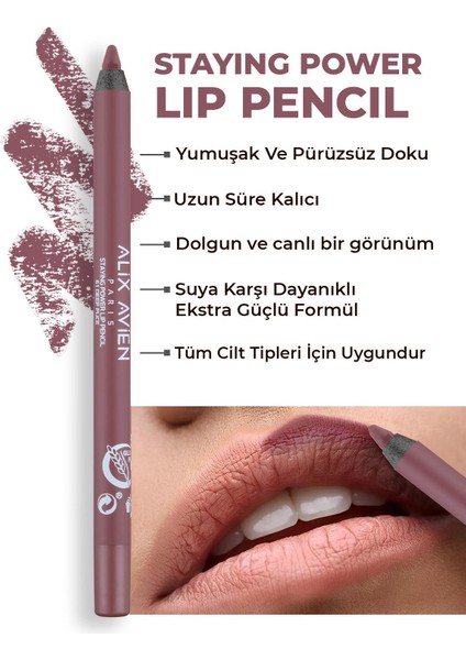 Suya Dayanıklı Uzun Süre Kalıcı Yumuşak Dudak Kalemi - Staying Power Lip Pencil 61 Deep Puce