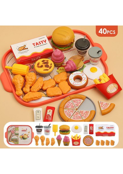 Luxixi Burger Çadır Oyun Ev Simülasyon Yemek Pişirme Patates Kızartması Kızarmış Tavuk Burger Rol Yapma Interaktif Oyuncak (Yurt Dışından)