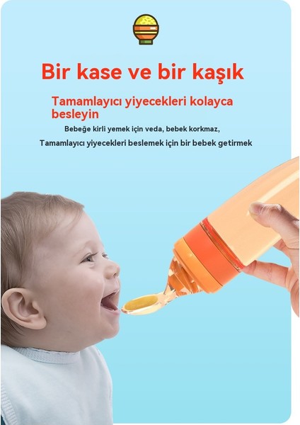 Silikon Vantuz Pirinç Macun Şişe Nano Gümüş Bebek Tamamlayıcı Yemek Kaşığı Yumuşak Kaşık Kafa (Yurt Dışından)