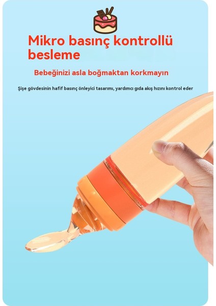 Silikon Vantuz Pirinç Macun Şişe Nano Gümüş Bebek Tamamlayıcı Yemek Kaşığı Yumuşak Kaşık Kafa (Yurt Dışından)