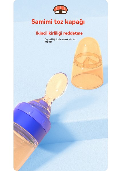 Silikon Vantuz Pirinç Macun Şişe Nano Gümüş Bebek Tamamlayıcı Yemek Kaşığı Yumuşak Kaşık Kafa (Yurt Dışından)