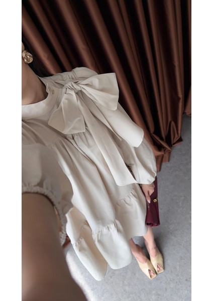 Poplin Krem Elbise fırsatları