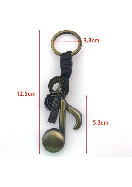 Avrupa ve Amerika Birleşik Devletleri Retro Sığır Derisi Anahtarlık Kolye Yaratıcı Kişilik Basit Alaşım Müzik Notaları Araba Anahtarlık Yüzük (Yurt Dışından)