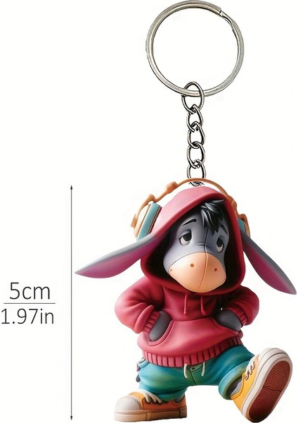 Sevimli Çizgi Film Animasyon Anahtarlık Üç Boyutlu Kazak Eeyore Anahtarlık Kolye Takı Çanta Çekicilik (Yurt Dışından)