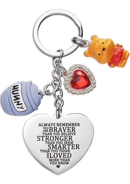 Çizgi Film Winnie The Pooh Aşk Ilham Verici Paslanmaz Çelik Anahtarlık Kolye (Yurt Dışından)