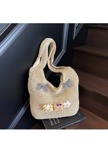 Mkjınmeı Büyük Kapasiteli Hasır Çanta Kadın Omuz Çantası (Yurt Dışından) fiyatları