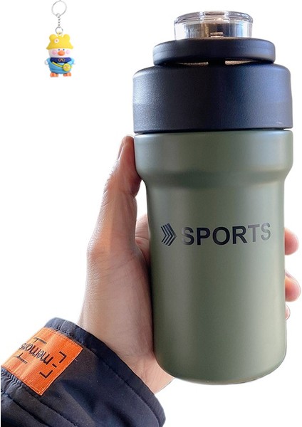 Kadınlar Için Kahve Termos Fincan, Taşınabilir Pipetli Fincan, Erkek Öğrenci Için Taşınabilir Paslanmaz Çelik Çift Içme Fincanı, Basit (Yurt Dışından)