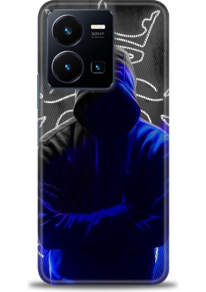 Vivo Y22S Kılıf Hd Baskılı Kılıf + Seramik Tam Kaplayan Ekran Koruyucu 357