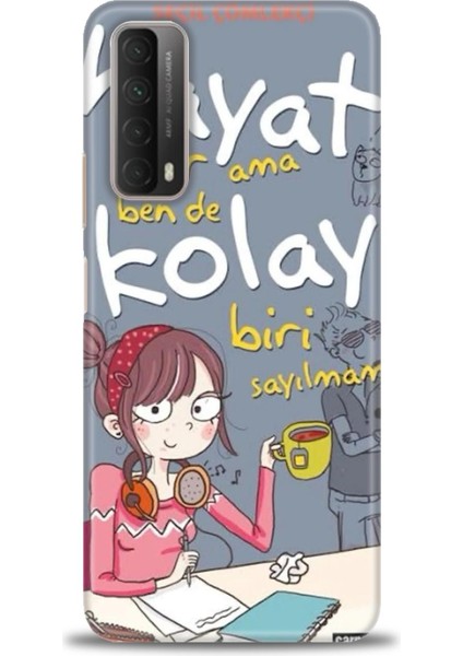 Huawei P Smart 2021 Kılıf Hd Baskılı Kılıf + Seramik Tam Kaplayan Ekran Koruyucu 163