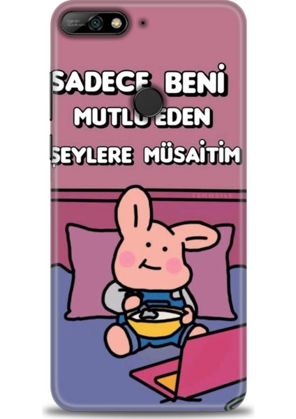Huawei Y7 2018 Kılıf Hd Baskılı Kılıf + Seramik Tam Kaplayan Ekran Koruyucu 166
