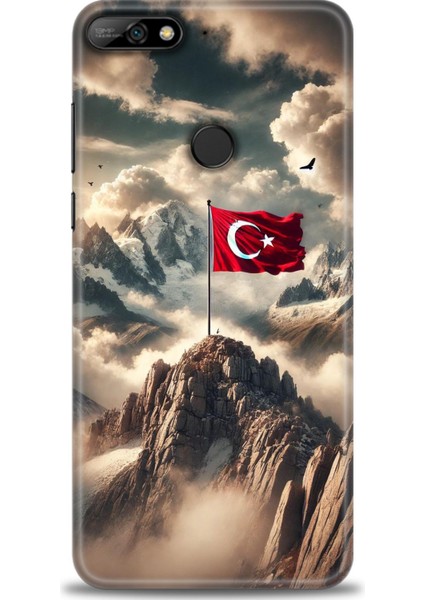 Huawei Y7 2018 Kılıf Hd Baskılı Kılıf + Seramik Tam Kaplayan Ekran Koruyucu 34