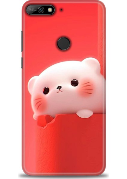 Huawei Y7 2018 Kılıf Hd Baskılı Kılıf + Seramik Tam Kaplayan Ekran Koruyucu 75