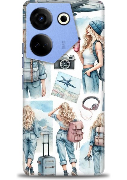 Tecno Camon 20 Pro 4g Kılıf Hd Baskılı Kılıf + Seramik Tam Kaplayan Ekran Koruyucu 268