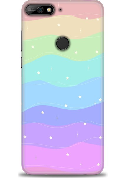Huawei Y7 2018 Kılıf Hd Baskılı Kılıf + Seramik Tam Kaplayan Ekran Koruyucu 423