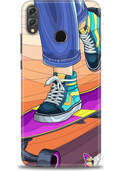 Huawei Honor 8x Kılıf Hd Baskılı Kılıf + Seramik Tam Kaplayan Ekran Koruyucu 446