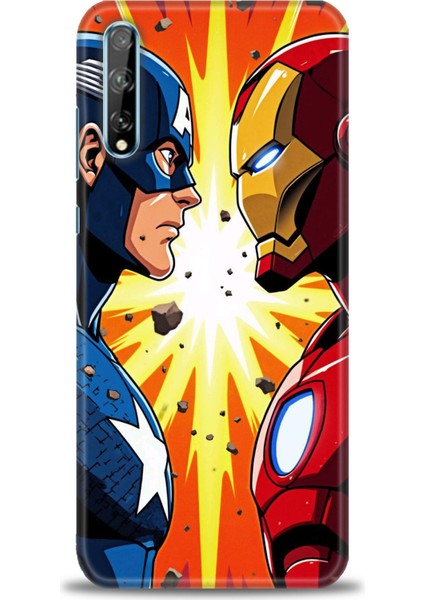 Huawei P Smart S Kılıf Hd Baskılı Kılıf + Seramik Tam Kaplayan Ekran Koruyucu 93