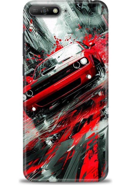 Huawei Y6 2018 Kılıf Hd Baskılı Kılıf + Seramik Tam Kaplayan Ekran Koruyucu 106
