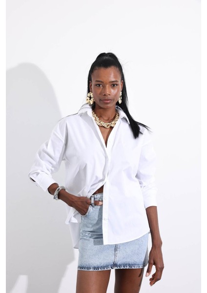 Beyaz Basic Poplin Gömlek fırsatları