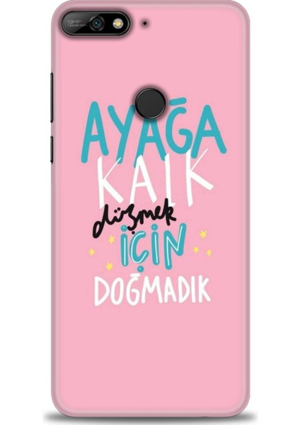 Huawei Y7 2018 Kılıf Hd Baskılı Kılıf + Seramik Tam Kaplayan Ekran Koruyucu 161