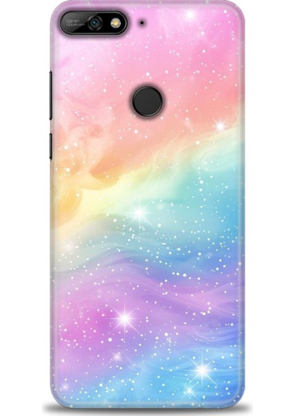 Huawei Y7 2018 Kılıf Hd Baskılı Kılıf + Seramik Tam Kaplayan Ekran Koruyucu 422
