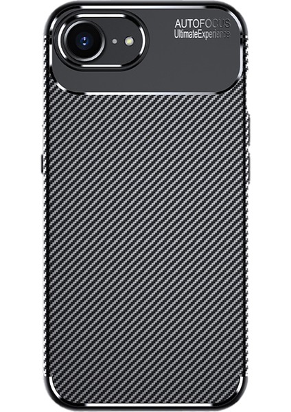 Apple iPhone 16E ile Uyumlu Kılıf Siyah Karbon Silikon Orijinal (Apple iPhone 16E ile Uyumlu, Siyah)