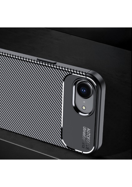 Apple iPhone 16E ile Uyumlu Kılıf Siyah Karbon Silikon Orijinal (Apple iPhone 16E ile Uyumlu, Siyah)