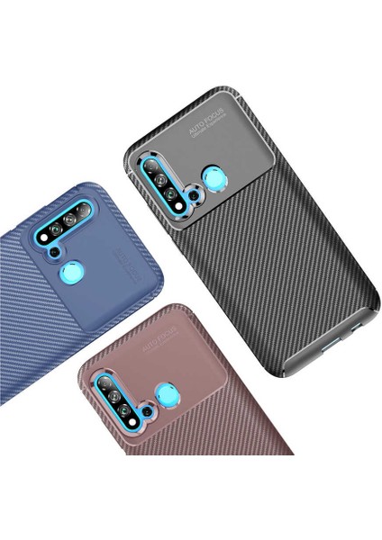 Huawei P20 Lite 2019 Kılıf Lacivert Karbon Silikon Orijinal Esnek Ince Geliştirilmiş Dayanıklı Darbe Karşıtı Koruyucu Yeni Nesil Tasarım (Huawei P20 Lite 2019, Lacivert) modelleri