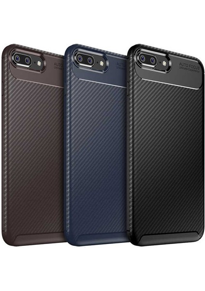 Apple iPhone 7 Plus Kılıf Lacivert Karbon Silikon Orijinal Esnek Ince Geliştirilmiş Dayanıklı Darbe Karşıtı Koruyucu Yeni Nesil Tasarım (Apple iPhone 7 Plus, Lacivert)