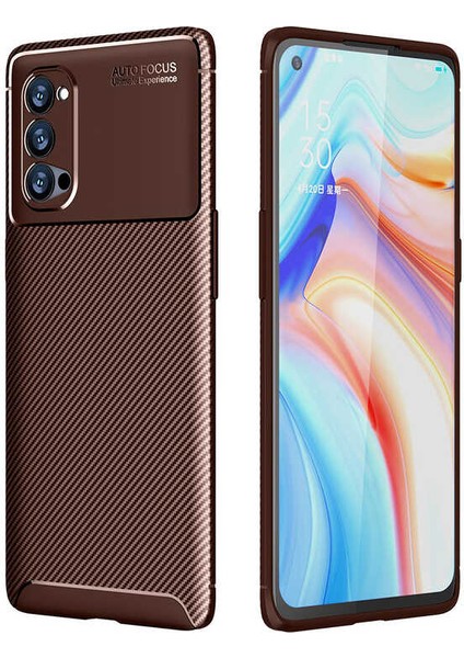 Oppo Reno 4 Pro 5g Kılıf Kahverengi Karbon Silikon Orijinal Esnek Ince Geliştirilmiş Dayanıklı Darbe Karşıtı Koruyucu Yeni Nesil Tasarım (Oppo Reno 4 Pro 5g, Kahverengi)