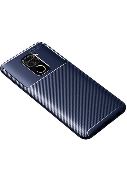 Xiaomi Redmi Note 9 Kılıf Lacivert Karbon Silikon Orijinal Esnek Ince Geliştirilmiş Dayanıklı Darbe Karşıtı Koruyucu Yeni Nesil Tasarım (Xiaomi Redmi Note 9, Lacivert)