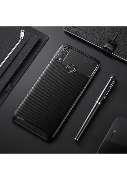 Huawei Honor 8x Kılıf Siyah Karbon Silikon Orijinal Esnek Ince Geliştirilmiş Dayanıklı Darbe Karşıtı Koruyucu Yeni Nesil Tasarım (Huawei Honor 8x, Siyah)