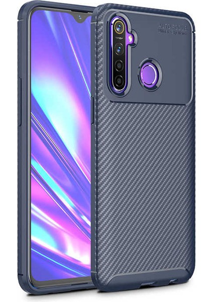 Realme C3 Kılıf Lacivert Karbon Silikon Orijinal Esnek Ince Geliştirilmiş Dayanıklı Darbe Karşıtı Koruyucu Yeni Nesil Tasarım (Realme C3, Lacivert)