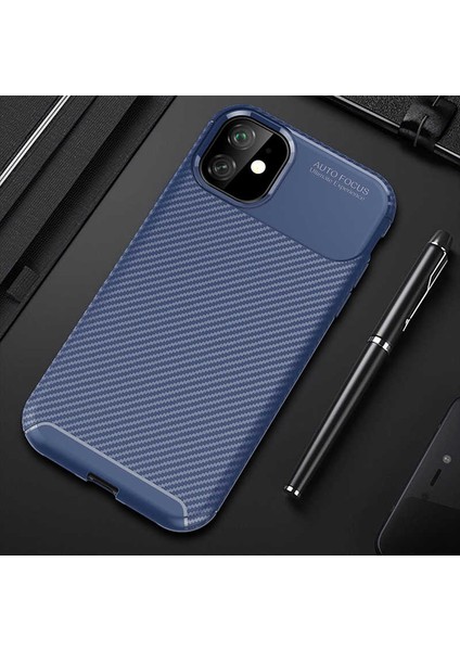 Apple iPhone 11 Kılıf Lacivert Karbon Silikon Orijinal Esnek Ince Geliştirilmiş Dayanıklı Darbe Karşıtı Koruyucu Yeni Nesil Tasarım (Apple iPhone 11, Lacivert)
