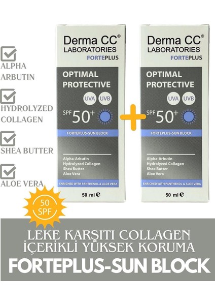 Laboratorıes Forteplus Güneş Kremi SPF 50+ 50 ml X2