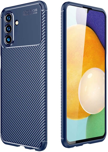 Samsung Galaxy A04S Kılıf Lacivert Karbon Silikon Orijinal Esnek Ince Geliştirilmiş Dayanıklı Darbe Karşıtı Yeni Nesil Tasarım (Samsung Galaxy A04S, Lacivert)