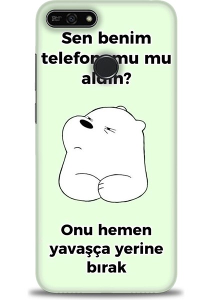 Huawei Honor 7A Kılıf Hd Baskılı Kılıf + Seramik Tam Kaplayan Ekran Koruyucu 155