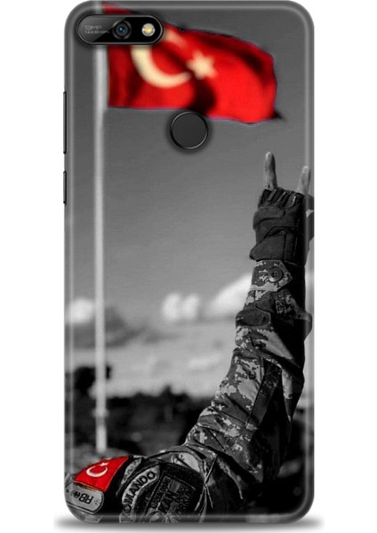 Huawei Y7 2018 Kılıf Hd Baskılı Kılıf + Seramik Tam Kaplayan Ekran Koruyucu 35