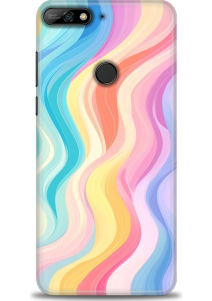 Huawei Y7 2018 Kılıf Hd Baskılı Kılıf + Seramik Tam Kaplayan Ekran Koruyucu 424