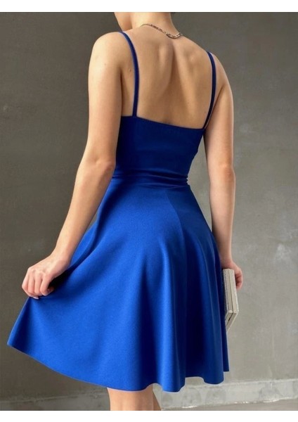 Kadın Dalgıç Krep Kumaş Askılı Mini Elbise fiyatları