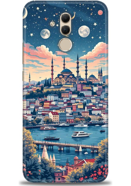 Huawei Mate 20 Lite Kılıf Hd Baskılı Kılıf + Seramik Tam Kaplayan Ekran Koruyucu 223