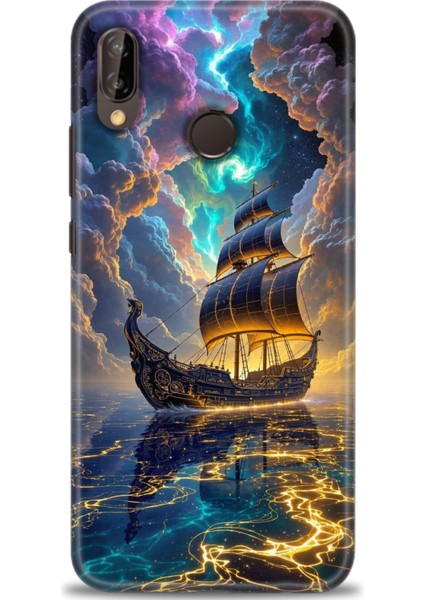 Huawei P20 Lite Kılıf Hd Baskılı Kılıf + Seramik Tam Kaplayan Ekran Koruyucu 233