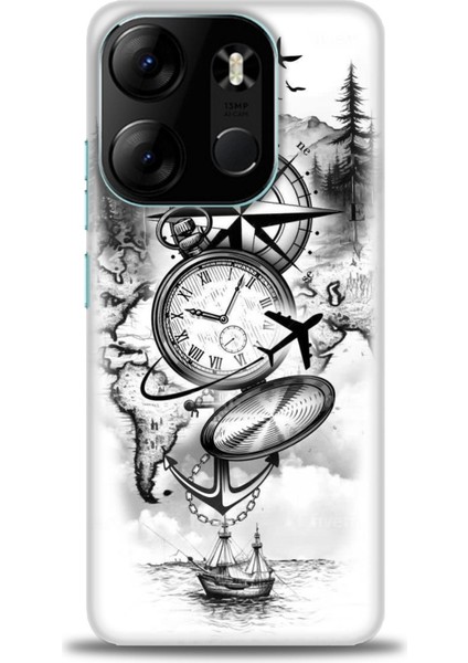 Tecno Spark Go 2023 Kılıf Hd Baskılı Kılıf + Seramik Tam Kaplayan Ekran Koruyucu 84