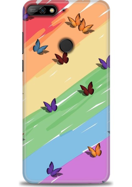 Huawei Y7 2018 Kılıf Hd Baskılı Kılıf + Seramik Tam Kaplayan Ekran Koruyucu 420