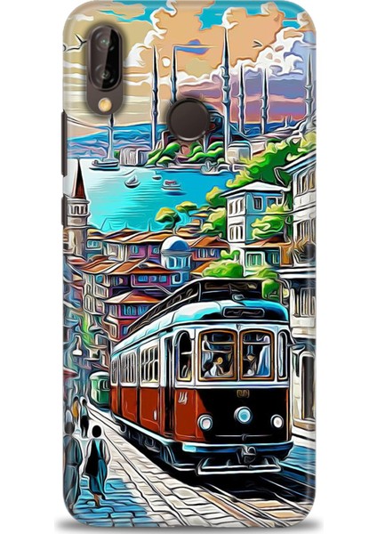 Huawei P20 Lite Kılıf Hd Baskılı Kılıf + Seramik Tam Kaplayan Ekran Koruyucu 225