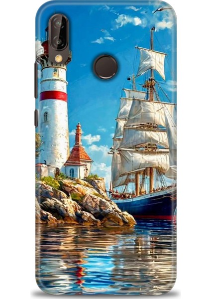 Huawei P20 Lite Kılıf Hd Baskılı Kılıf + Seramik Tam Kaplayan Ekran Koruyucu 239