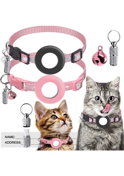 Airtag Kedi Tasmaları Için, Koparılabilir Kedi Tasması Tutucu, Pembe (Yurt Dışından)